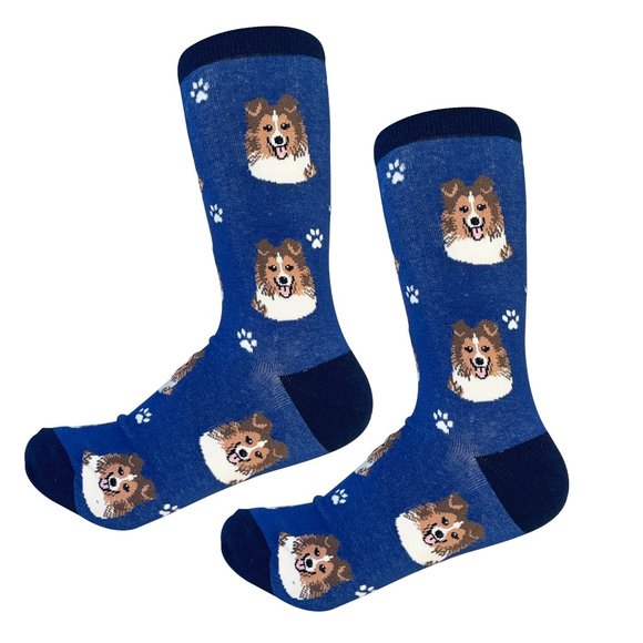 Sock Daddy Accessories - Fundraiser - Sheltie  - Fun Unisex Socks - Crazy Pet Lover - Novelty Socks